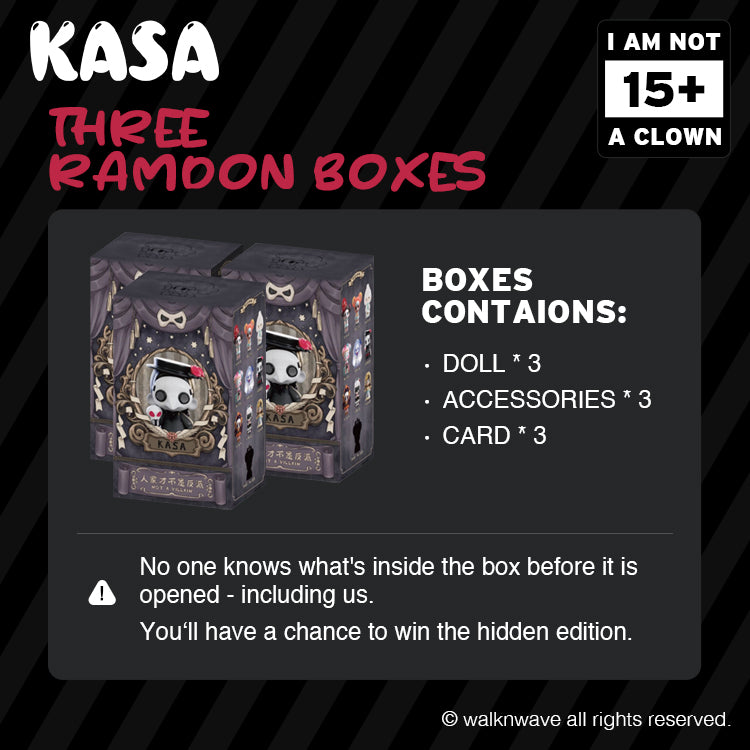 Three ramdon boxes of KASA I am not a clown series