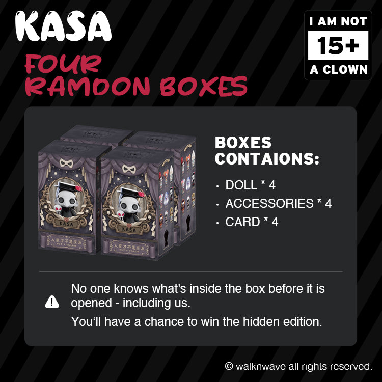 Four ramdon boxes of KASA I am not a clown series