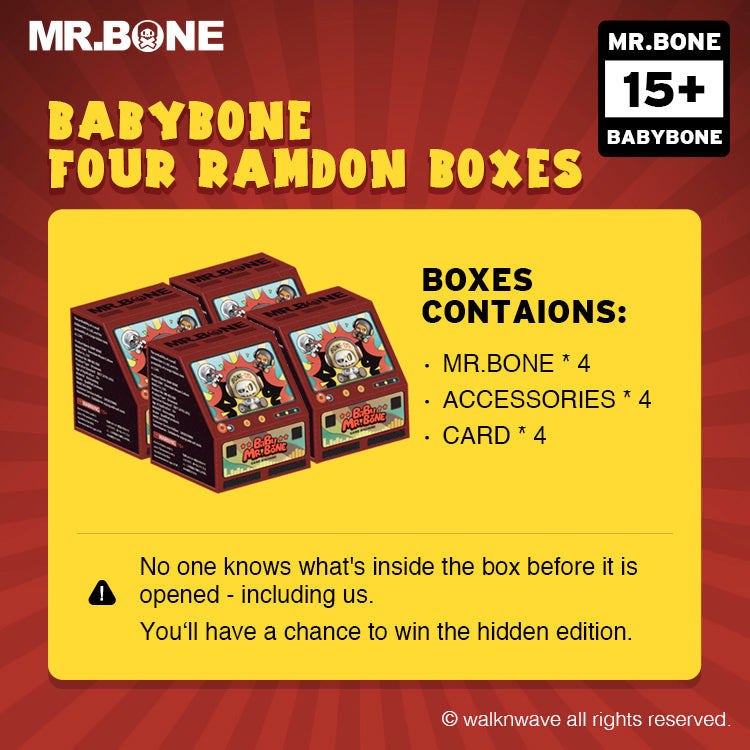 Four ramdon boxes of Mr.Bone Babybone series