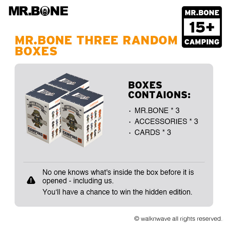 Three random boxes of the camping series