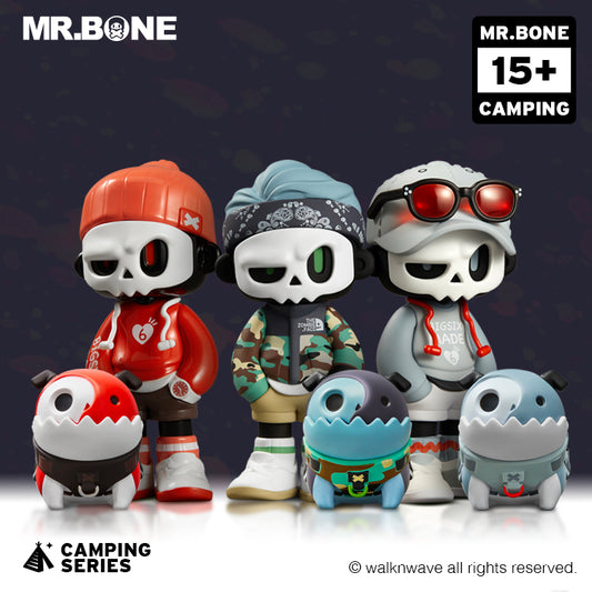 Three random boxes and three dog boxes of the camping series