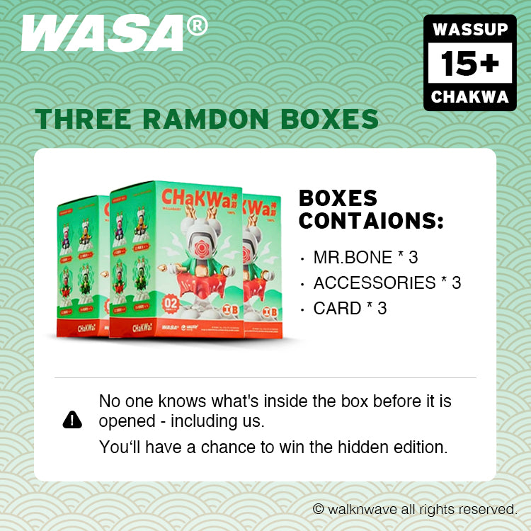 Three random boxes of WASA Chakwa206 series